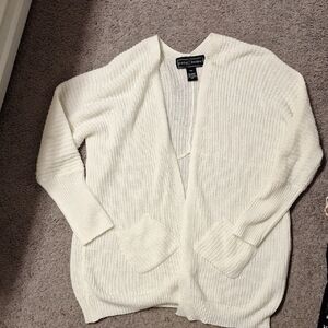 Cozy White Open-Front Sweater